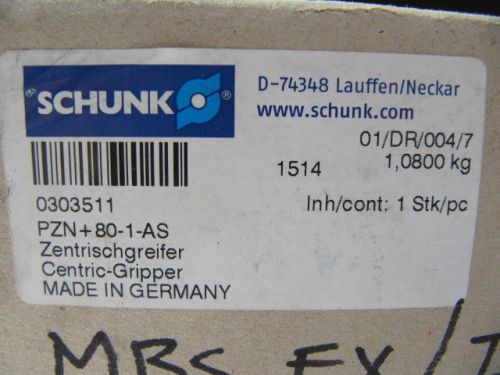 (NEW) Schunk Pneumatic 3-Finger Centric Gripper PZN+80-1-AS 0303511