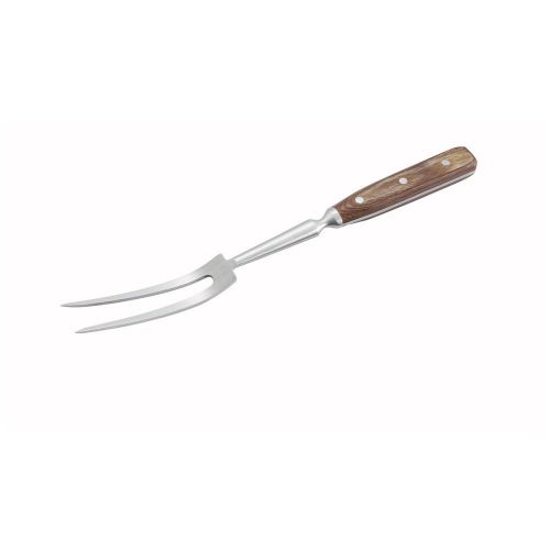 Winco KCF-14, 14-Inch Two-Tine Forged Cook’s Fork with Wooden Handle