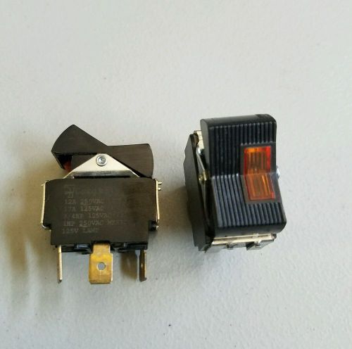 2 -  12A 250VAC yellow Indicator Light Carling technology  Switches