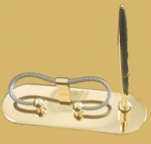 Genuine Brass Business Card and Pen Holder Set
