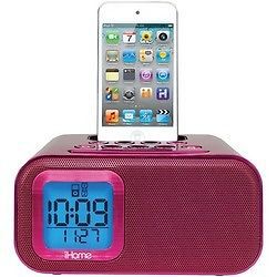 Ihome 30-pin Dual Alarm Clock Dock (pink) (pack of 1 Ea) (RA37998)