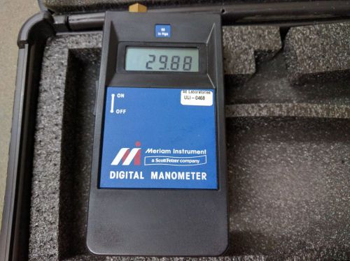 Meriam instrument meriam a0060ih portable digital manometer, 0-60&#034; hga  w/ case for sale