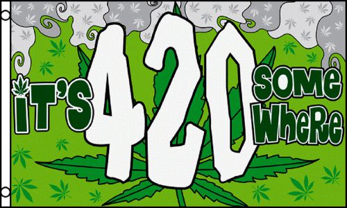 It&#039;s 420 Somewhere Marijuana Flag 3&#039; X 5&#039; Indoor Outdoor Banner