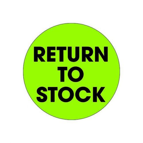 Tape logic labels, return to stock, 2 circle, fluorescent green, 500 per roll for sale