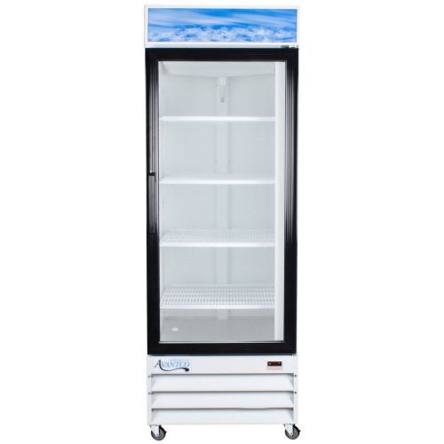 Avantco GDC23 28&#034; White Swing Glass Door Commercial Refrigerator with LED
