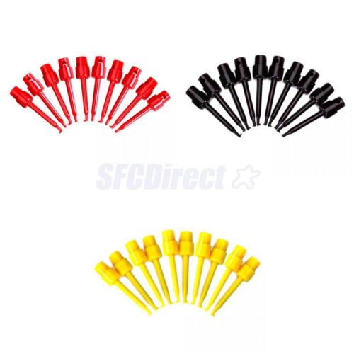30x mini hook clip grabbers test probe for tiny component smd ic pcb diy 3 color for sale