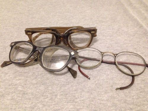 3 pairs vintage steampunk work goggles glass plastic shield cesco, bouton u-fit for sale