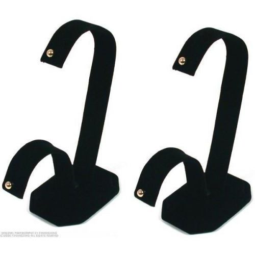 2 Earring Displays Black Velvet Showcase Countertop
