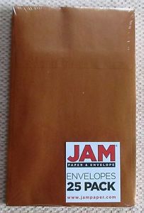 JAM, GOLD PAPER ENVEOPES. 25 PACK. 6&#034; X 9.5&#034; . NEW SEALED.
