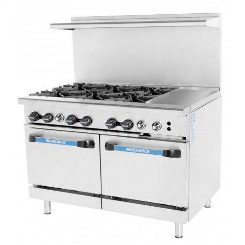 Radiance targ-6b12g commercial 6 burner range with 12&#034; griddle natural gas for sale