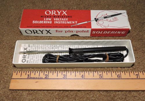 NOS VTG ORYX Micro-Miniature PIN-POINT Soldering Iron Low Voltage Model 6A   6V