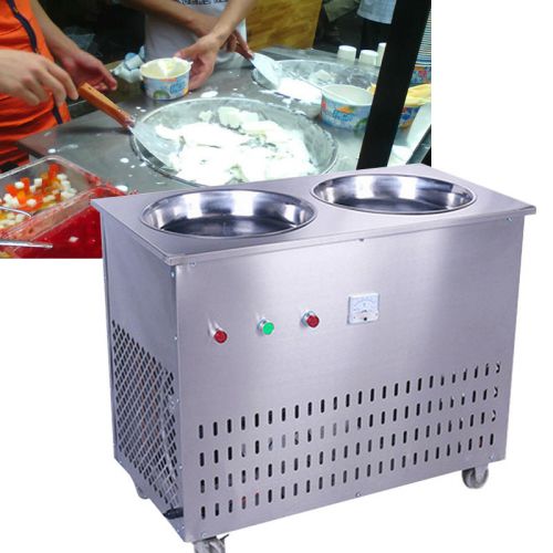 Double Pot Single Control Commercial Fried Ice Machine Can Make Fried Ice