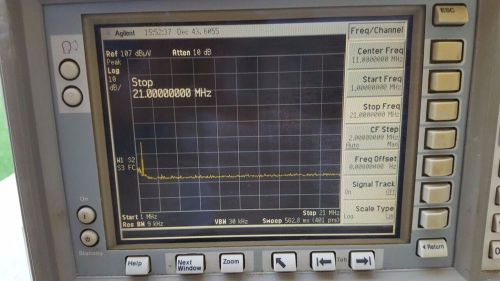 Hp/agilent e7401a 9khz – 1.5ghz emc analyzer with opt-1dn tracking generator. for sale