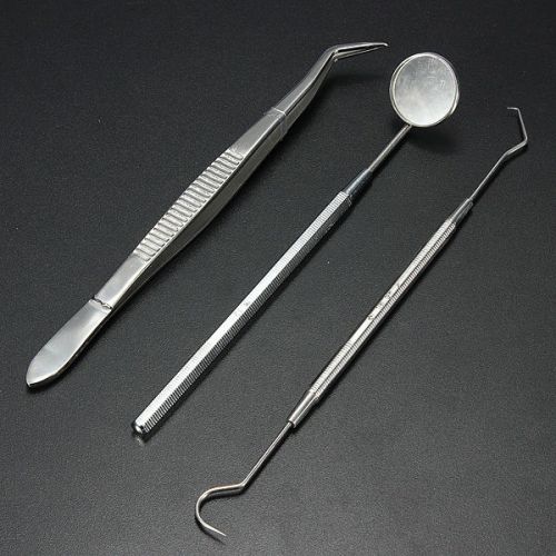 Stainless Steel Dental Instruments Mouth Mirror Probe Plier Kit Free Shipping