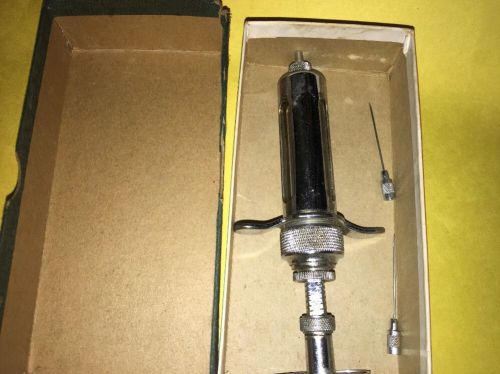 Vintage Ideal Super Veterinary Syringe 10cc ID106 USA  Ideal Instruments w/box