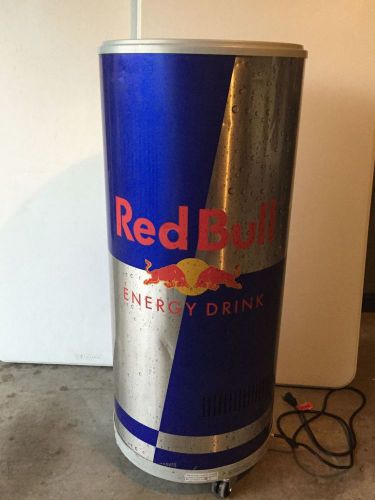 Red Bull Barrel Cooler Fridge with Rolling Wheels