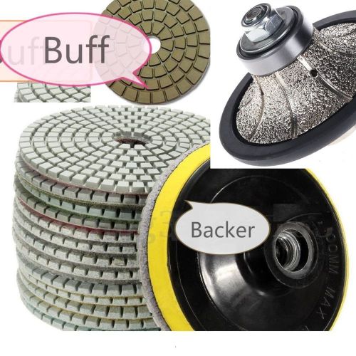 3/16&#034; 3/4&#034; rounover diamond router 4&#034; polishing pad granite glaze buff concrete for sale