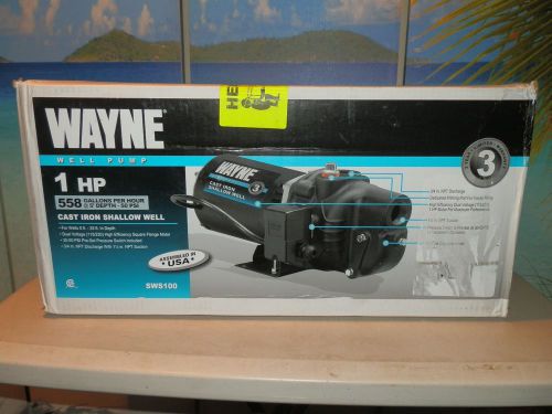 Wayne SWS100 - 1 HP Cast Iron Shallow Well Jet Pump New
