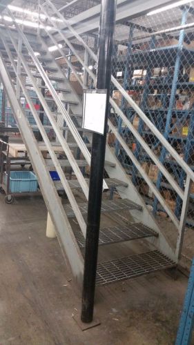 stair stairs mezzanine pallet rack industrial with rails 15&#039; L 15 steps 36&#034; wide