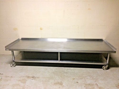 96&#034;x 30&#034;x25&#034; Heavy Duty Stainless Steel Stand Table With Under-shelf Casters 8&#039;