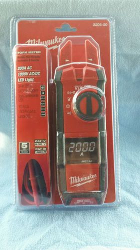 Milwaukee Tool 2205-20 Fork Meter | 200A AC | 1000V AC/DC | LED Light Multimeter