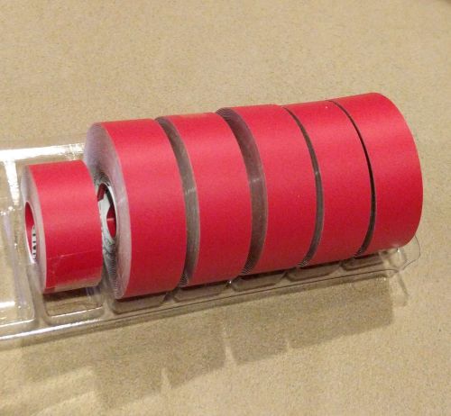 DYMO embossing Tape 5306-02 Matte Red 1/2&#034; x 12&#039; NEW Label Labeling 5 plus rolls