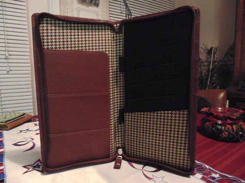 NEW Rising Force Cutter&amp;Buck Zipper Leather  Brown Leather 6.5&#034; x 12&#034; Organizer