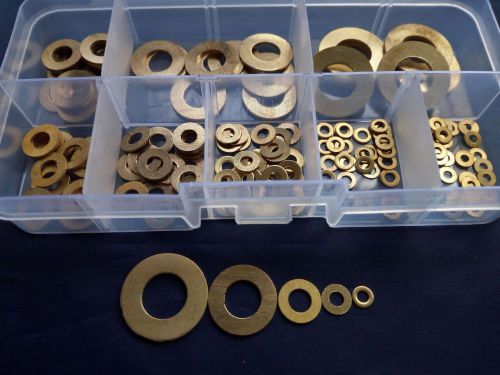 140PCS M2 M2.5 M3 M4 M5 M6 M8 M10 Brass Washers Copper Washer Assortment Set Kit