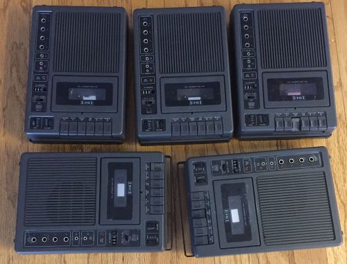 Lot of 5 eiki model 3279a combo portable cassette player tape deck many outputs for sale