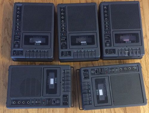 LOT OF 5 EIKI MODEL 3279A COMBO PORTABLE CASSETTE PLAYER TAPE DECK MANY OUTPUTS