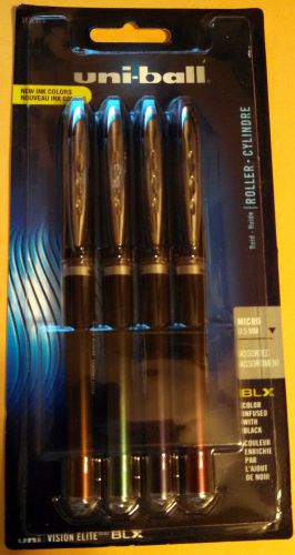 Uni-ball Vision Elite BLX Roller Ball Pens, 0.5mm point, Assorted Colors, 4/Pack