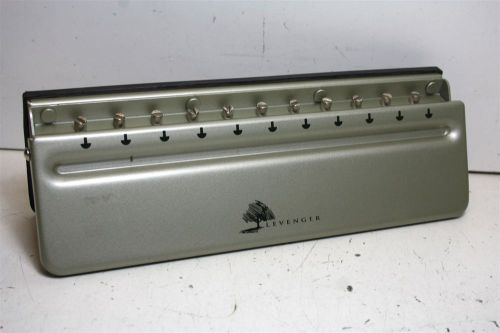 Levenger Circa 11 Slot Adjustable Slide Heavy Metal Desk Paper Hole Punch