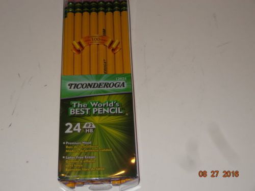 Dixon Ticonderoga Wood-Cased #2 HB Pencils, Box of 24, Yellow (13924)