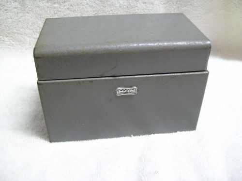 Vintage Hon Steel Index Card File Box Gray Made in the USA