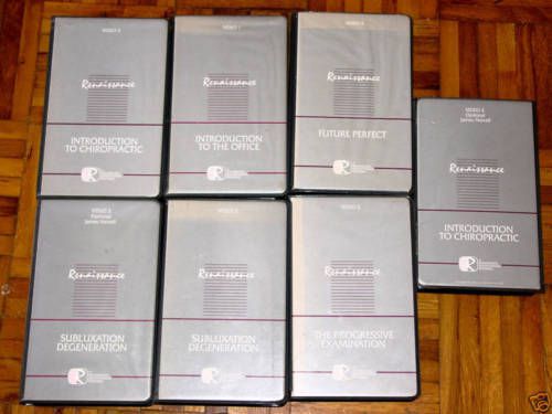 Renaissance Chiropractic Patient Education Videos, Set of 7, VHS