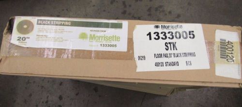 NEW BOX OF 5 MORRISETTE 1333005 20&#034; BLACK STRIPPING FLOOR PAD