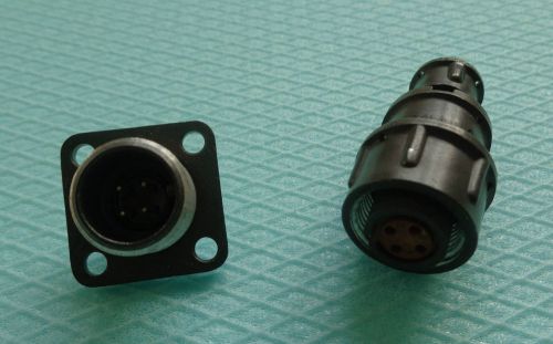 4 PIN INDUSTRIAL CONNECTORS SET - AMPHENOL 97 SERIES 3106A and 3102A ANALOG
