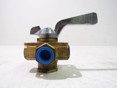 Teledyne republic 310-3-1/4b 3-way brass plug valve 1/4&#034; ***nnb*** for sale