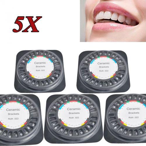 100 pcs Dental Orthodontics Roth .022 Ceramic Bracket Braces 3 4 5 Hooks 5 Boxes