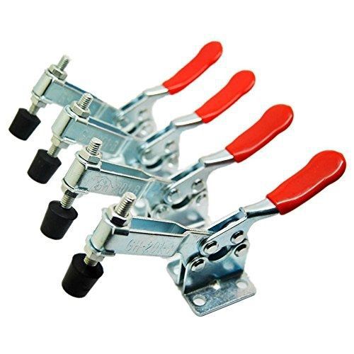 E-ting new 4 pcs hand tool toggle clamp 201b antislip red horizontal clamp 201-b for sale