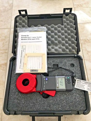 Mint AEMC 3711 Clamp-On Ground Resistance Tester w/ Case, Cal Loop, Manual more-