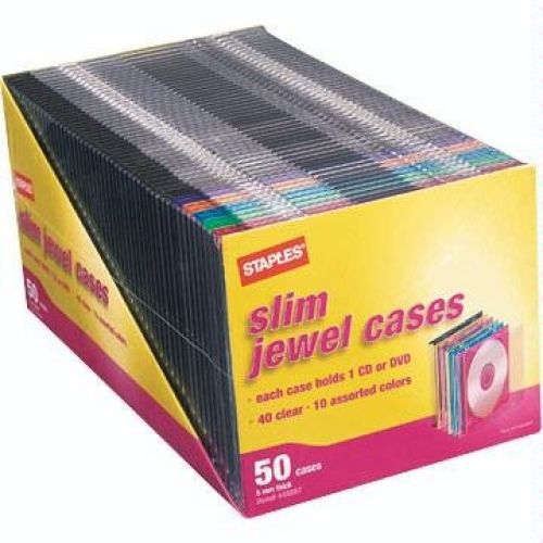 Staples Slim Jewel Cases, 50 Cases