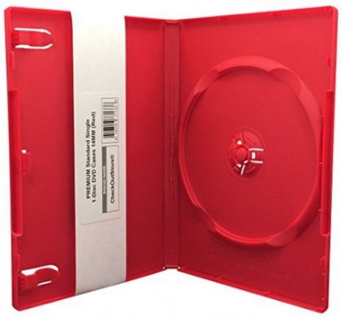 (10) CheckOutStore PREMIUM Standard Single 1-Disc DVD Cases 14mm (Red)