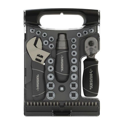 Stubby Combination Wrench Metric Sockets Screwdriver Bits Set 45 Piece