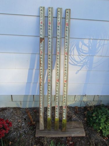 Vintage Chicago Steel Tape Surveying Rod 4 section Stick Survey Grade Pole 16 ft