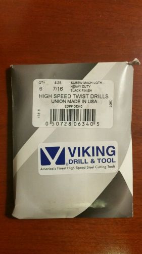 (6-PACK) 7/16&#034; 06340 Viking USA Drill Bit Super Premium High Speed