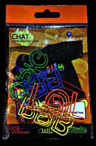 Set of 36 Multi-Color Silly Chat Wearable Paper Clips Silly Clipz