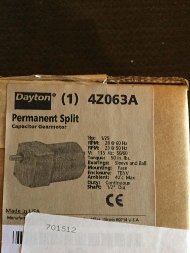 Dayton 4z063a new permanent split capacitor gearmotor 4z063a for sale
