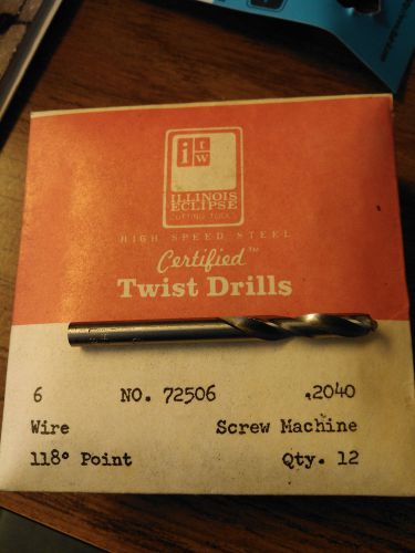 ITW HSS Screw Machine Twist Drills 6 Wire #72506, 60-pack