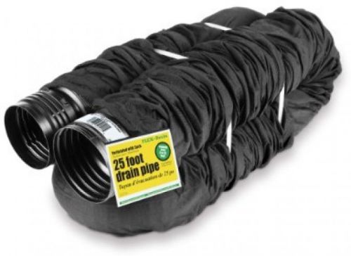 Flex-Drain 51510 Flexible/Expandable Landscaping Drain Pipe, Perforated With By